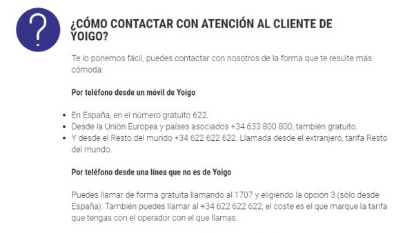 Contacto Yoigo